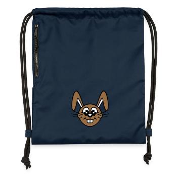 Bunny Rabbit Bunny Cartoon Small Animal Cute - Gymsac made from recycled material - navy - Front