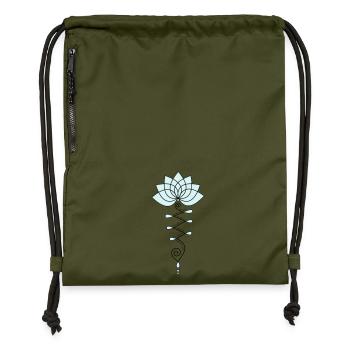 Lotus Blume Lotusblüte Buddhismus Symbol Yoga OM - Turnbeutel aus Recycling-Material - military Green - Vorne