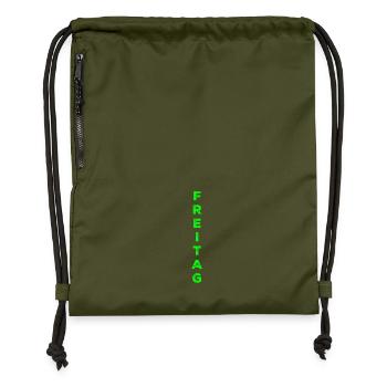 Friday - green - Gymsac made from recycled material - military green - Front