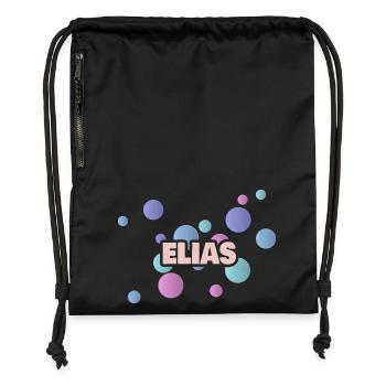 Pastel Circles Elijah - Gymsac made from recycled material - military green - Front