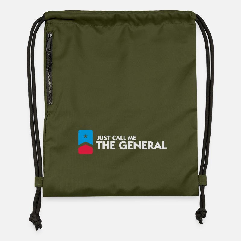 Appelez-moi simplement le général - Sac à cordon en polyester recyclé - military green