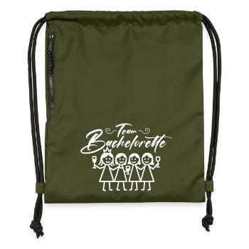 Bachelorette Team Mädels - Turnbeutel aus Recycling-Material - military Green - Vorne