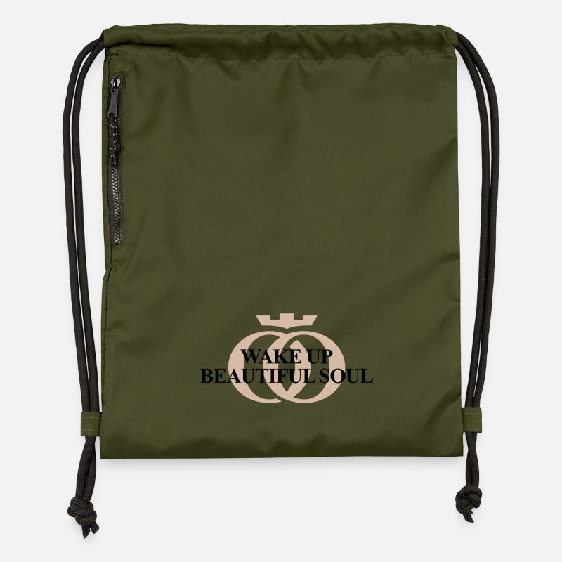 WAKE UP BEAUTIFUL SOUL – Oppoline Collection - Sac à cordon en polyester recyclé - military green