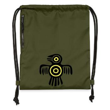 indischer Kulturvogel - Turnbeutel aus Recycling-Material - military Green - Vorne