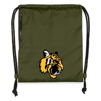 Tigergesicht Cartoon-Maskottchen 28 - Turnbeutel aus Recycling-Material - military Green - Vorne