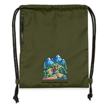 Carburant du trailrunner - Sac à cordon en polyester recyclé - military green - Devant