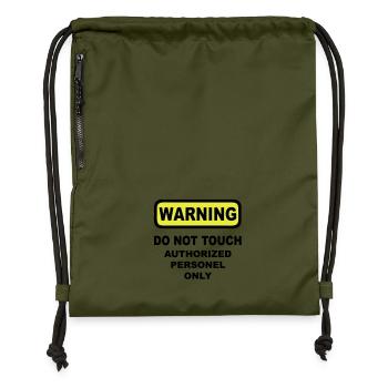 warning humor - Sac à cordon en polyester recyclé - military green - Devant