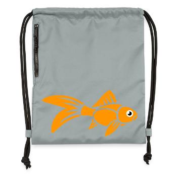 Stylized Goldfish - Gymsac made from recycled material - mineral charcoal grey - Front