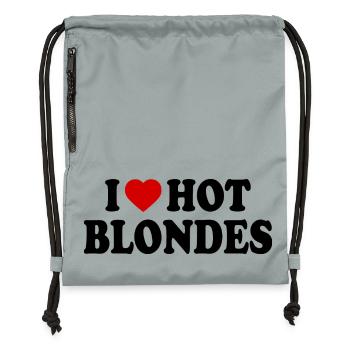 I love hot blondes - Sac à cordon en polyester recyclé - gris fer délavé - Devant