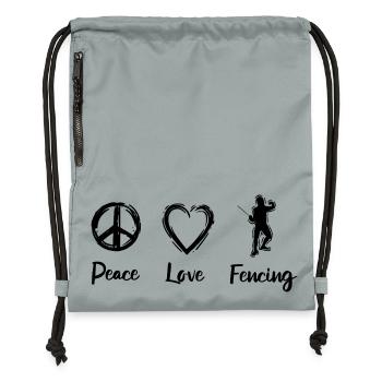 Liebe zum Fechten - Turnbeutel aus Recycling-Material - Steingrau mineral wash - Vorne
