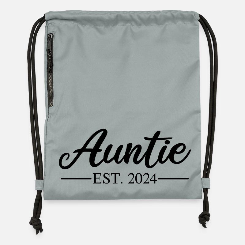 AUNTIE_2024 - Sac à cordon en polyester recyclé - gris fer délavé