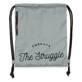 Embrace The Struggle - Motivational Text - Gymsac made from recycled material - mineral charcoal grey - Front