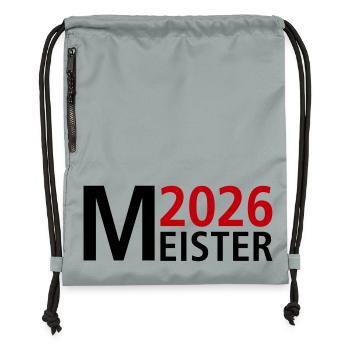 Meister 2026 Meisterschaft - Turnbeutel aus Recycling-Material - Steingrau mineral wash - Vorne