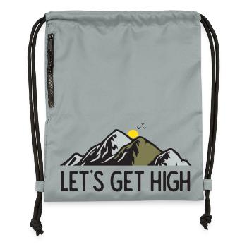 Mountains - Let's Get High - Gymsac made from recycled material - mineral charcoal grey - Front