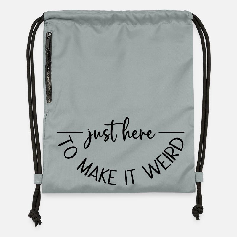Just here to make it weird - Gymsac made from recycled material - mineral charcoal grey