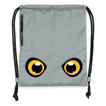 two shining eyes of an owl - Gymsac made from recycled material - mineral charcoal grey - Front