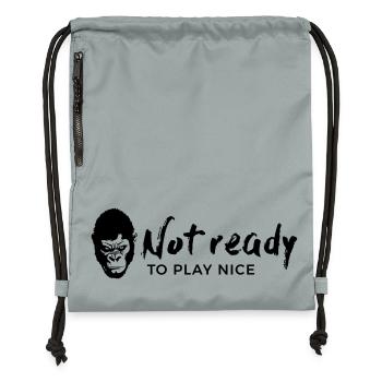 Guerrilla Girl – not ready to play nice - Turnbeutel aus Recycling-Material - Steingrau mineral wash - Vorne