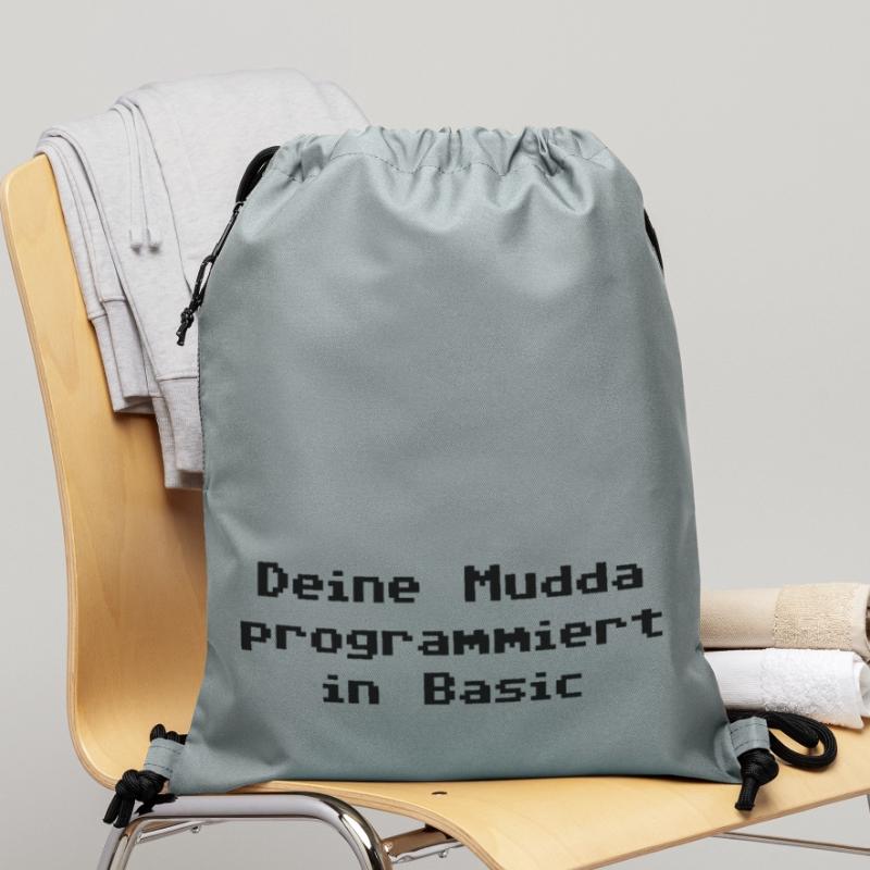 Deine Mudda programmiert in Basic Turnbeutel aus Recycling-Material