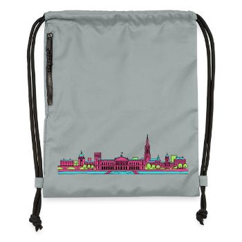 Bordeaux City Skyline Place de la Bourse Art - Gymsac made from recycled material - mineral charcoal grey - Front