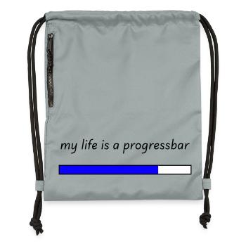 my life is a progressbar - Turnbeutel aus Recycling-Material - Steingrau mineral wash - Vorne