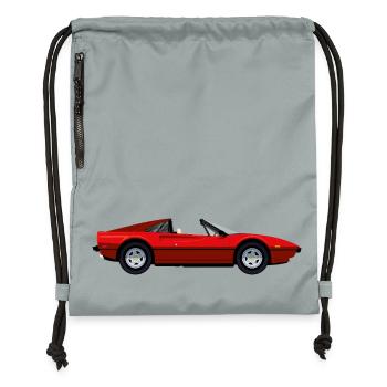 RED SPORTS CAR - Gymsac made from recycled material - mineral charcoal grey - Front