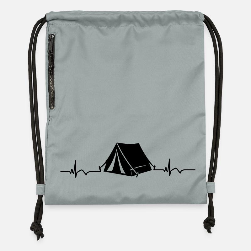 Camping Camping ECG Battement de cœur - Sac à cordon en polyester recyclé - gris fer délavé