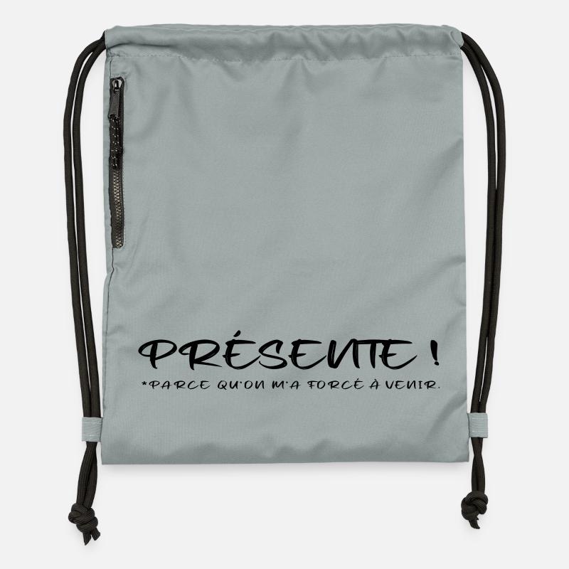 Présente parce qu on m a forcée à venir - Sac à cordon en polyester recyclé - gris fer délavé