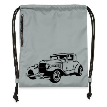 Klassischer Wagen - Turnbeutel aus Recycling-Material - Steingrau mineral wash - Vorne