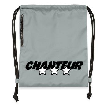 Sänger – Musik, Bühne, Leidenschaft, Stimme, Performance - Turnbeutel aus Recycling-Material - Steingrau mineral wash - Vorne