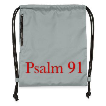 NEW Psalm 91 (Red) - Gymsac made from recycled material - mineral charcoal grey - Front