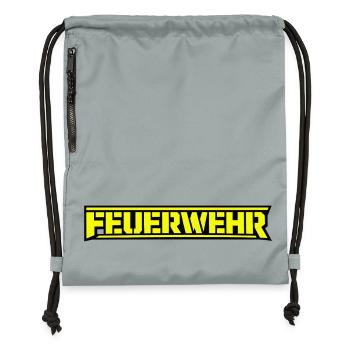 Feuerwerk Neon Schriftzug - Turnbeutel aus Recycling-Material - Steingrau mineral wash - Vorne