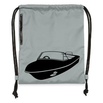 hors-bord bateau de course - Sac à cordon en polyester recyclé - gris fer délavé - Devant
