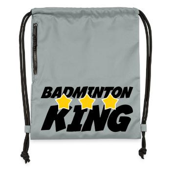 The King of Badminton - Gymsac made from recycled material - mineral charcoal grey - Front