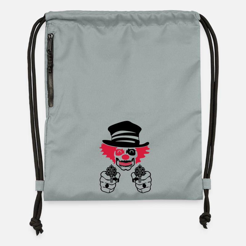 mauvais clown de cirque - Sac à cordon en polyester recyclé - gris fer délavé