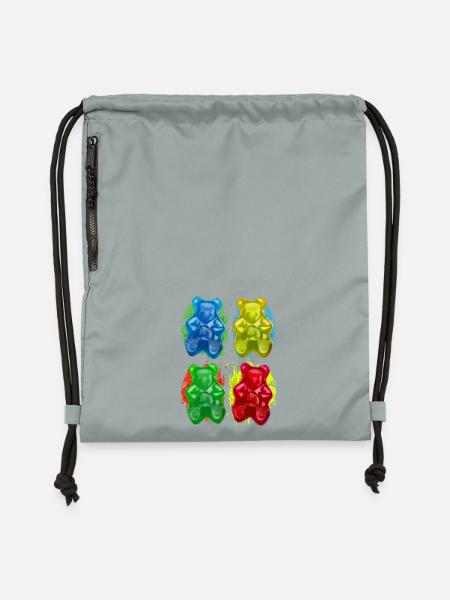 Gummibärchen - Fruchtig - Süssigkeit - Süss - Turnbeutel aus Recycling-Material - Steingrau mineral wash