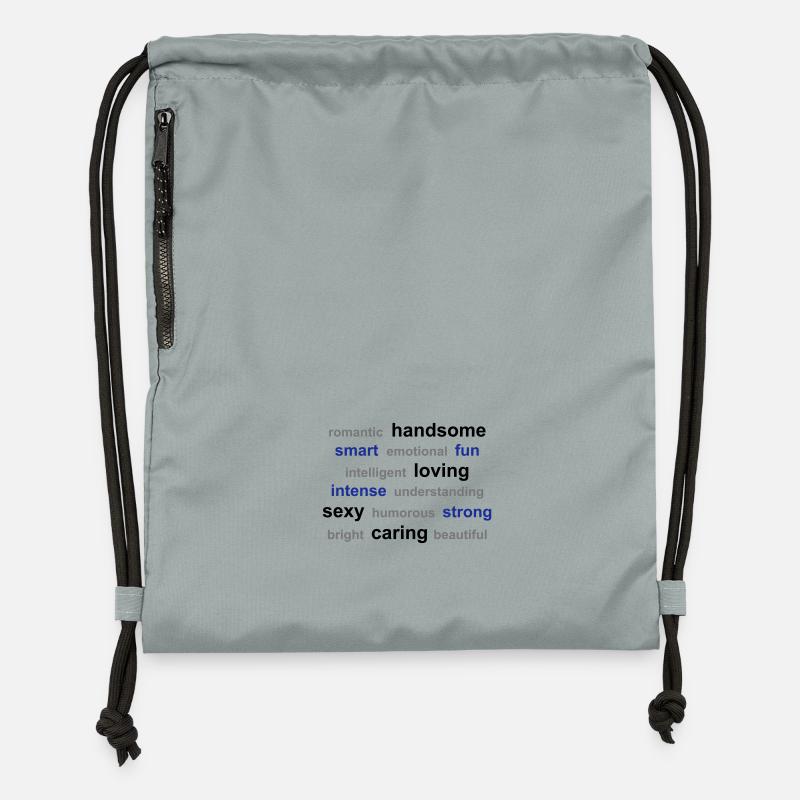 word cloud - Gymsac made from recycled material - mineral charcoal grey