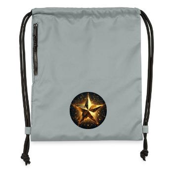 Stern funkeln gold Galaxie - Turnbeutel aus Recycling-Material - Steingrau mineral wash - Vorne
