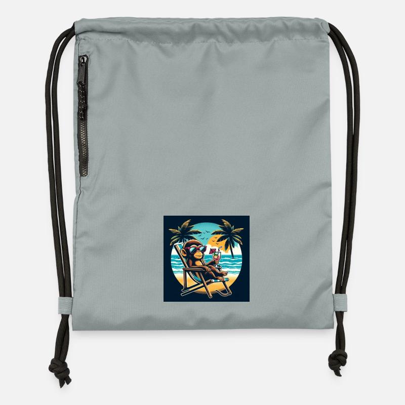 Beach Monkey - Gymsac made from recycled material - mineral charcoal grey
