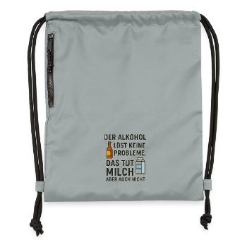 L’alcool ne résout aucun problème - Sac à cordon en polyester recyclé - gris fer délavé - Devant