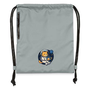 Astro Cat Coffee Break – Kawaii Space Shirt - Turnbeutel aus Recycling-Material - Steingrau mineral wash - Vorne
