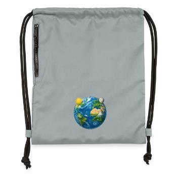Erde - Earth - Planet Erde Universum - Turnbeutel aus Recycling-Material - Steingrau mineral wash - Vorne