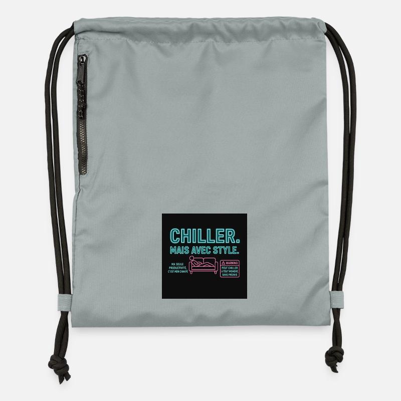 Chiller Mais Avec Style Neon - Sac à cordon en polyester recyclé - gris fer délavé