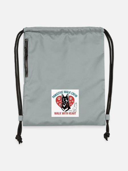 Pawsitive Walk Crew Herzpfoten - Turnbeutel aus Recycling-Material - Steingrau mineral wash