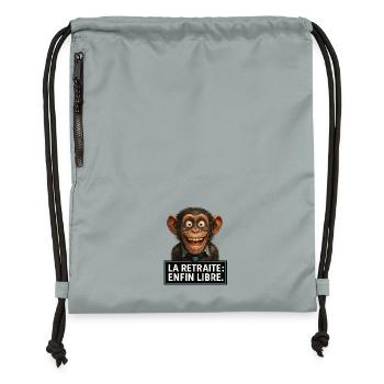 Monkey in free retreat - Gymsac made from recycled material - mineral charcoal grey - Front