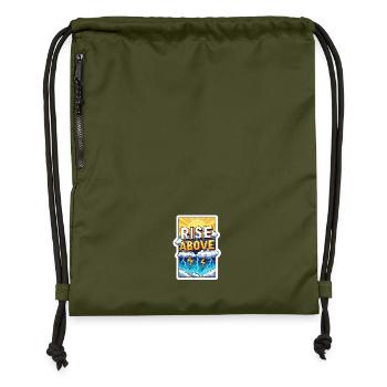 Rise Above Storms - Gymsac made from recycled material - military green - Front