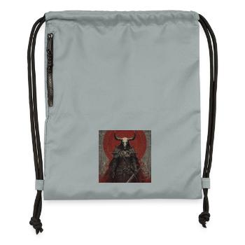 Guerrier Démon avec Casque de Crâne - Sac à cordon en polyester recyclé - gris fer délavé - Devant