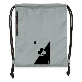 carte as trefle noir blanc - Sac à cordon en polyester recyclé - gris fer délavé - Devant