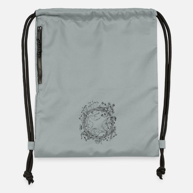 course de rat / course de rat / champignons - Sac à cordon en polyester recyclé - gris fer délavé