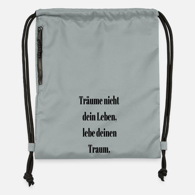 Don't dream - Gymsac made from recycled material - mineral charcoal grey