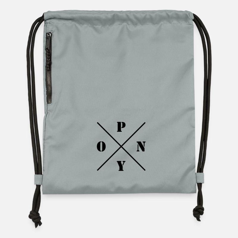 Pony Logo - Sac à cordon en polyester recyclé - gris fer délavé